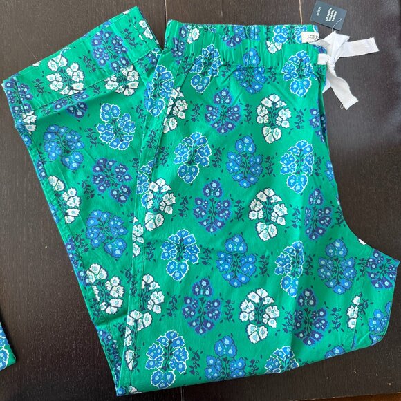 NWT J.Crew Short-Sleeve Two-Piece Cotton Pajama Pant Set | Women’s Size L - Picture 4 of 5